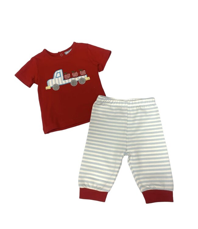 Apple A Day Applique Boys 2 Pc Set