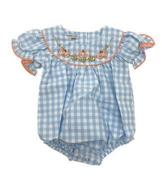 Sweet Dreams Blue Gingham Pumpkin Girl Bubble