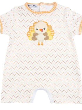 Magnolia Baby Little Gobbler Applique Short Playsuit