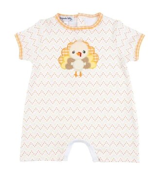 Magnolia Baby Little Gobbler Applique Short Playsuit