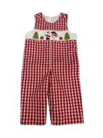Delaney Santa and Frosty Boys Red Gingham Longall