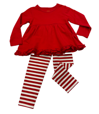 Be Mine Red and White Girls Pant Set