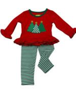 Be Mine Christmas Tree Applique Girls Pants Set