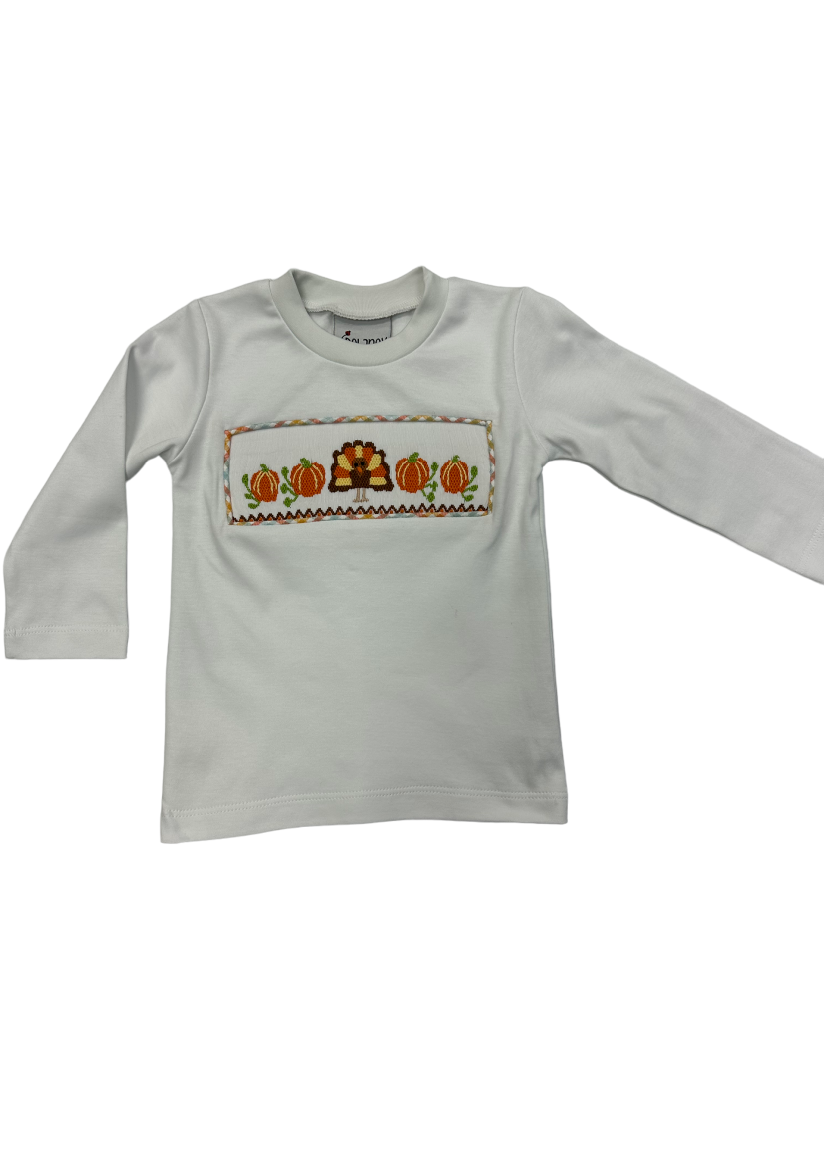 Delaney Long Sleeve Smocked Turkey T-Shirt - Boys