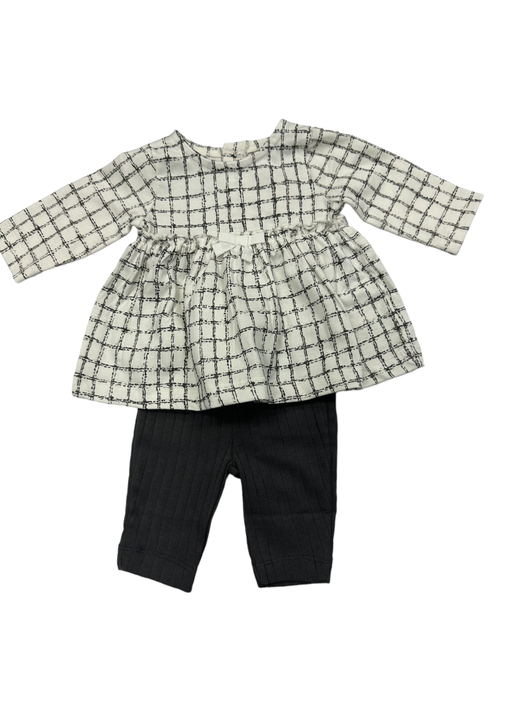 Oliver & Rain Neutral Check Tunic and Legging Set