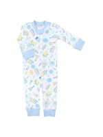 Magnolia Baby Birthday Bash Zipper Pjs Light Blue