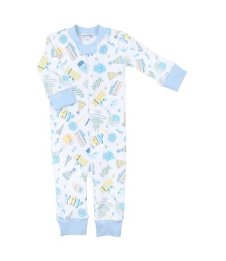 Magnolia Baby Birthday Bash Zipper Pjs Light Blue