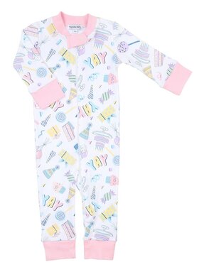 Magnolia Baby Birthday Bash Zipper Pjs - Pink