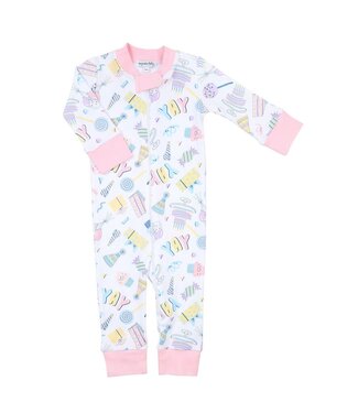 Magnolia Baby Birthday Bash Zipper Pjs - Pink