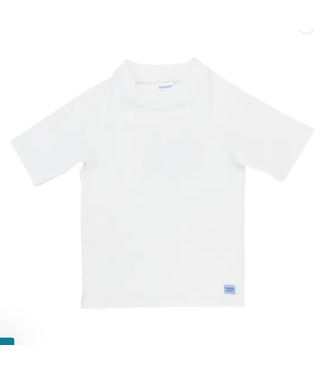 RuffleButts + RuggedButts White Short Sleeve Rash Guard