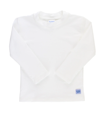 Rufflebutts White Long Sleeve Rash Guard
