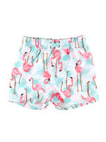 Rufflebutts Vibrant Flamingo Swim Trunks