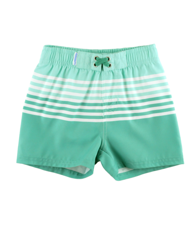Ocean Teal Stripe Swim Trunks