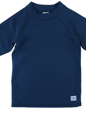 RuffleButts + RuggedButts Navy Short Sleeve Rash Guard