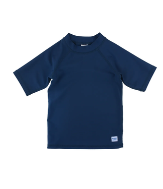 RuffleButts + RuggedButts Navy Short Sleeve Rash Guard