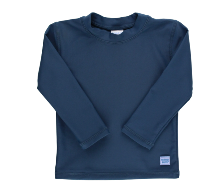 RuffleButts + RuggedButts Navy Long Sleeve Rash Guard