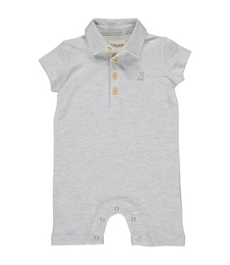 Me & Henry Grey Pique Polo Romper