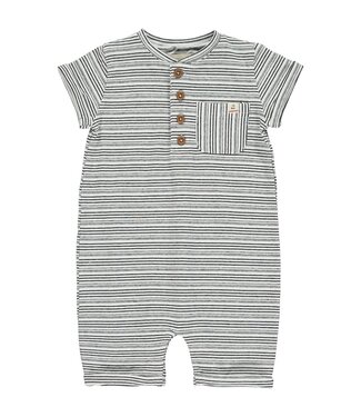 Me & Henry Black/White Stripe Camborne Henly Romper