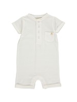 Me & Henry White Ribbed Camborne Henley Romper