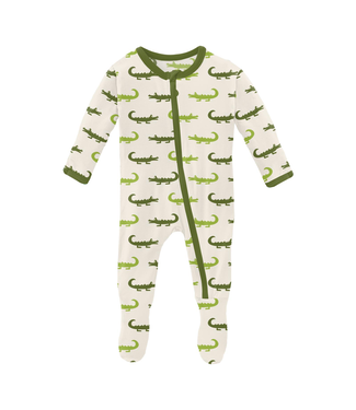 Kickee Pants Crocodile Zipper Footie