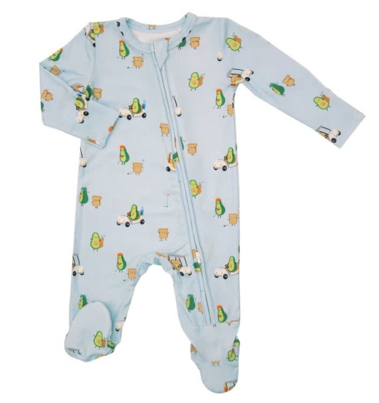 Angel Dear Golfing Avocados 2-Way Zipper Footie