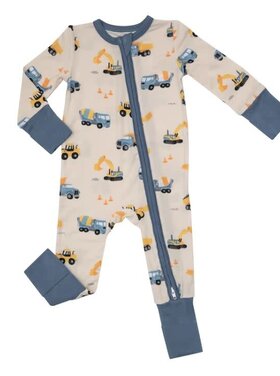 Angel Dear Construction Trucks 2-Way Zipper Romper