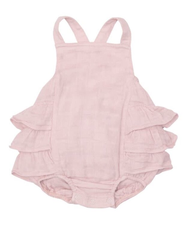 Solid Muslin Ballet Slipper Ruffle Sunsuit