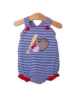 Trotter Street Baseball Applique Ruffle Sunsuit