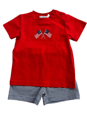Ishtex Flag Applique Boy's Shorts Set