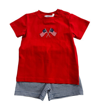 Ishtex Flag Applique Boy's Shorts Set