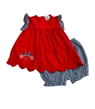 Ishtex Flag Applique Bloomers Set