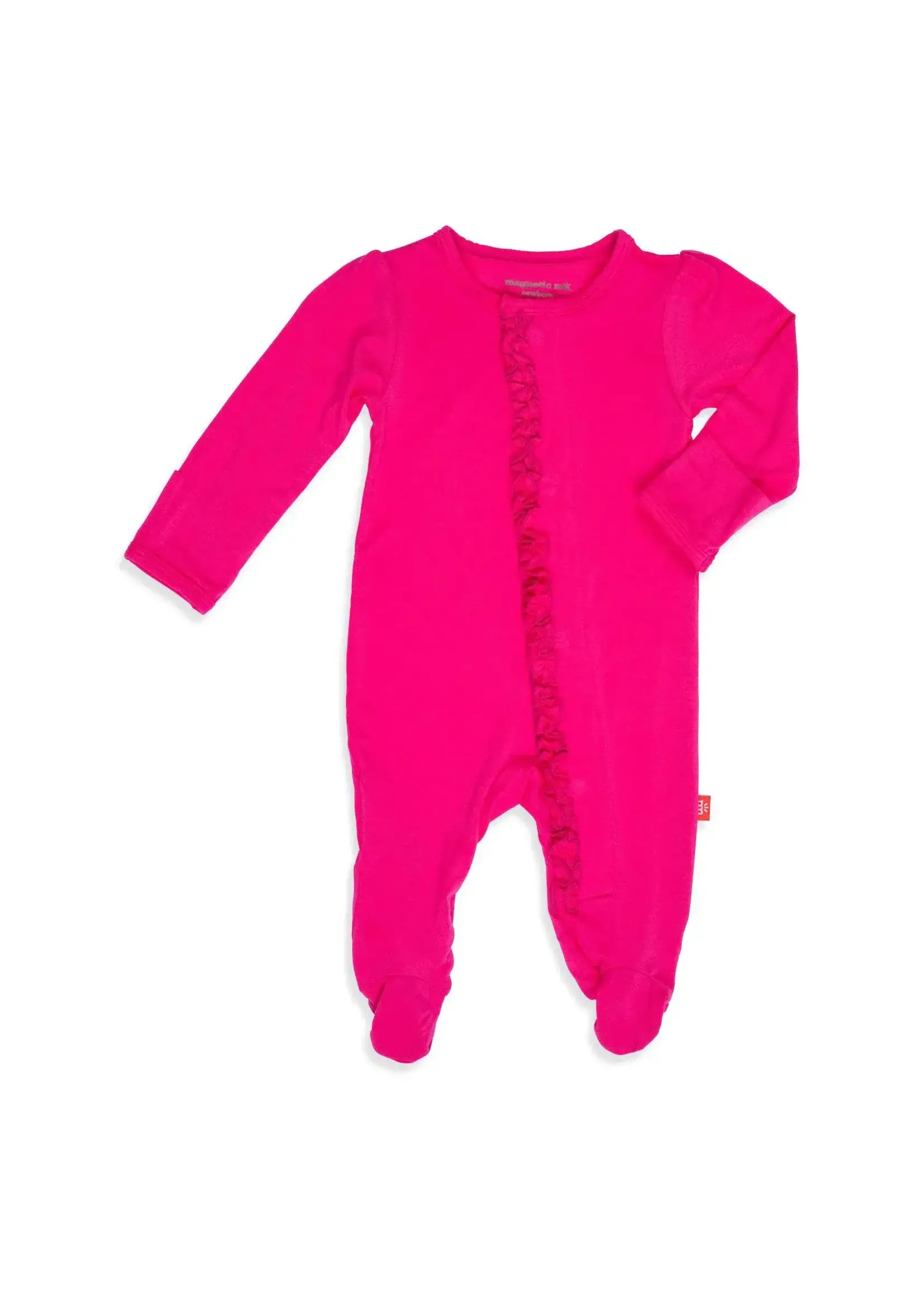 Magnetic Me Glam Pink Modal Magentic Ruffle Footie