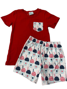 Jolie-Beau Patriotic Snoball Short Set