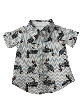 Jolie-Beau Pelican Button Down Short Sleeve Shirt