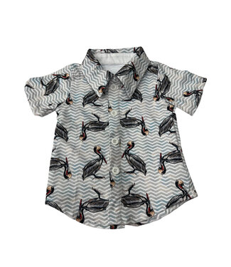 Jolie-Beau Pelican Button Down Short Sleeve Shirt