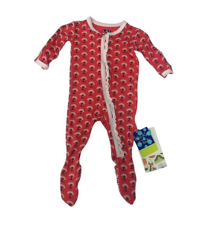 Red Ginger Mini Trees Ruffle Footie