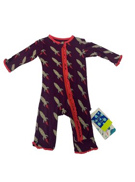 Kickee Pants Wine Grape Rockets Zipper Coverall