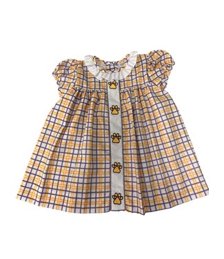 LuLu BeBe Tiger Paw LSU Plaid Dress