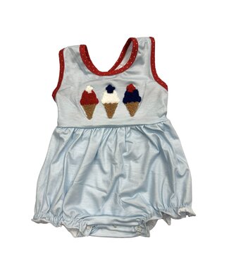 Sweet Southern Oaks French Knot Patriotic Ice Cream Girls Bubble