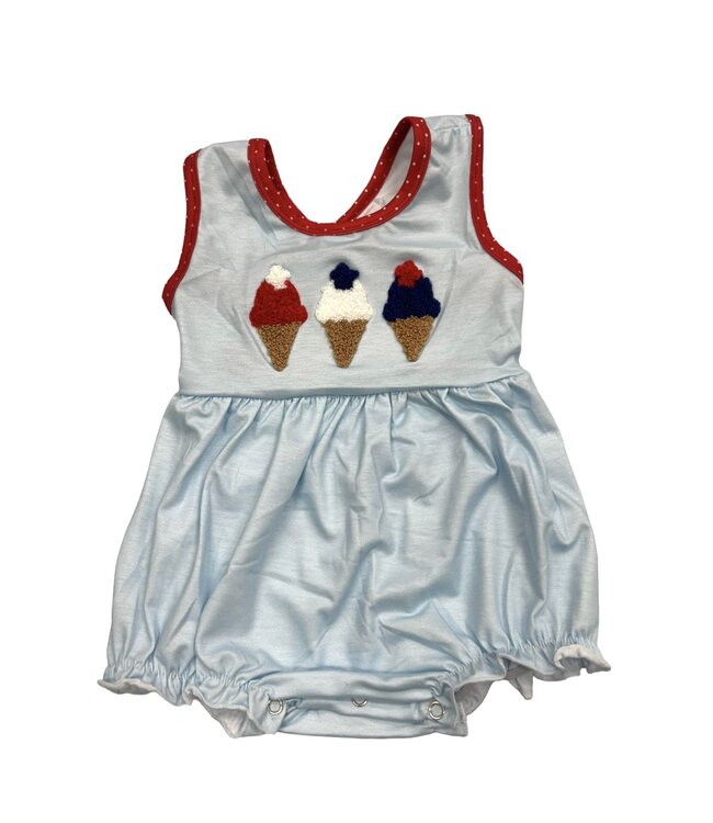 French Knot Patriotic Ice Cream Girls Bubble
