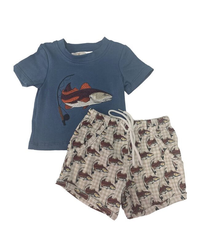 Louisiana Redfish Applique 2 Piece Set