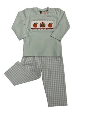 Banana Split Harvest Time Smocked Boys Pant Set