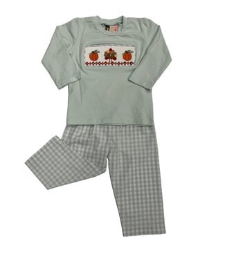 Banana Split Harvest Time Smocked Boys Pant Set