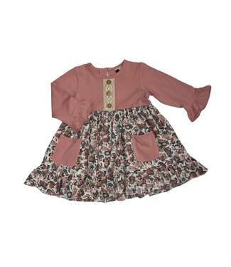 Banana Split Rose Floral Dress w/ Pockets