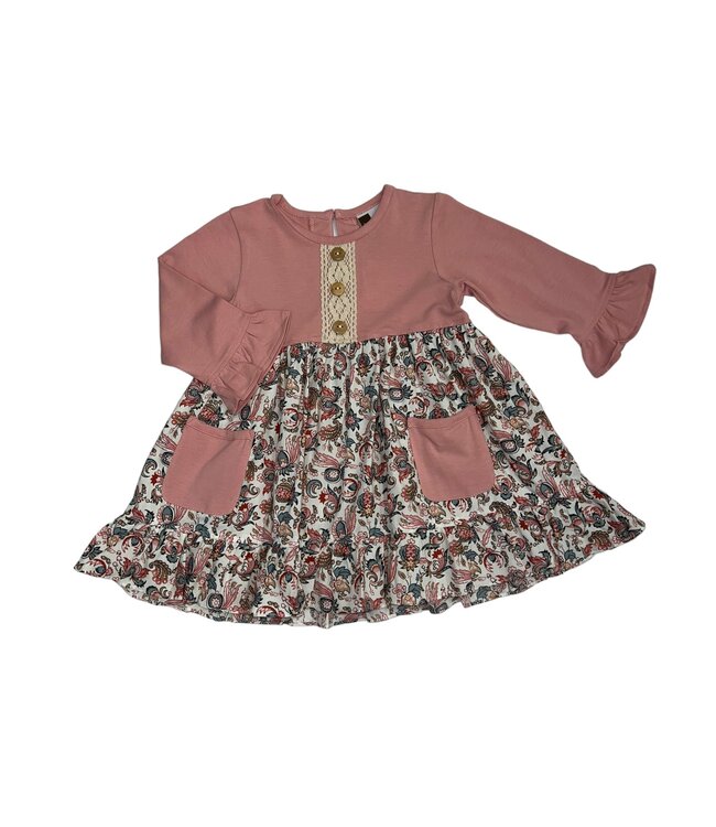 Rose Floral Dress w/ Pockets