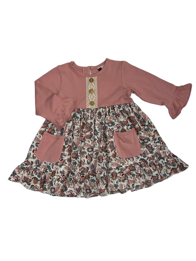 Banana Split Rose Floral Dress w/ Pockets