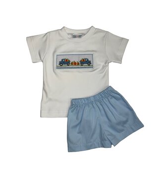 LuLu BeBe Pumpkin Smocked Boy 2 Pc Set