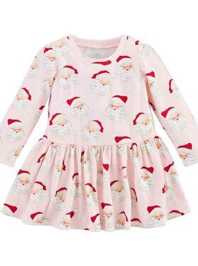 MudPie Pink Vintage Santa Dress