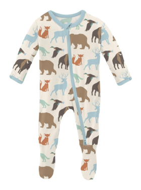 Kickee Pants National Wildlife Zipper Footie