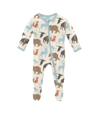 Kickee Pants National Wildlife Zipper Footie